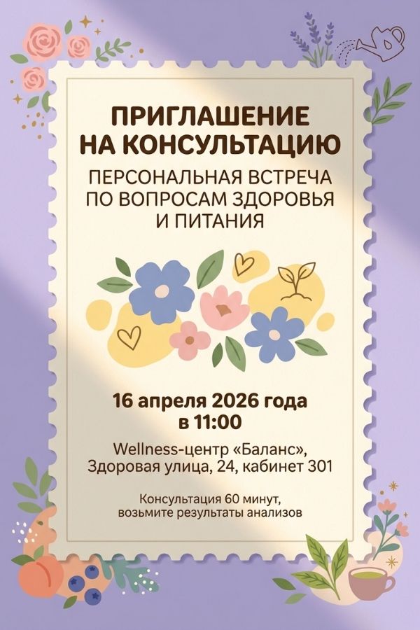 Пример приглашения на консультацию