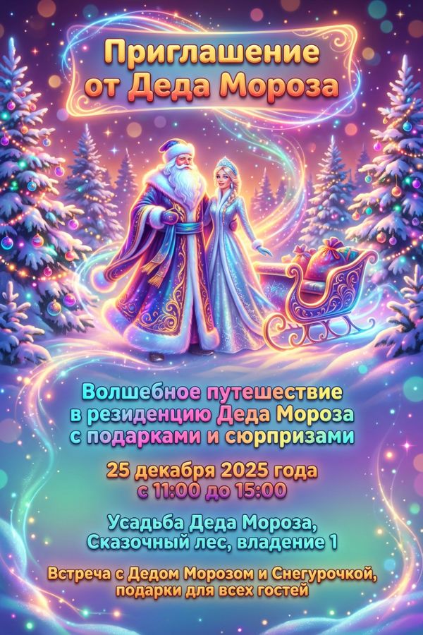 Приглашение От Деда Мороза