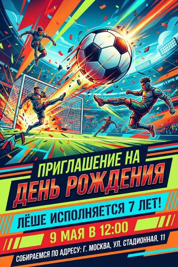 Приглашение Футбол