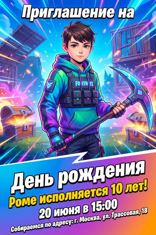 Приглашение Фортнайт