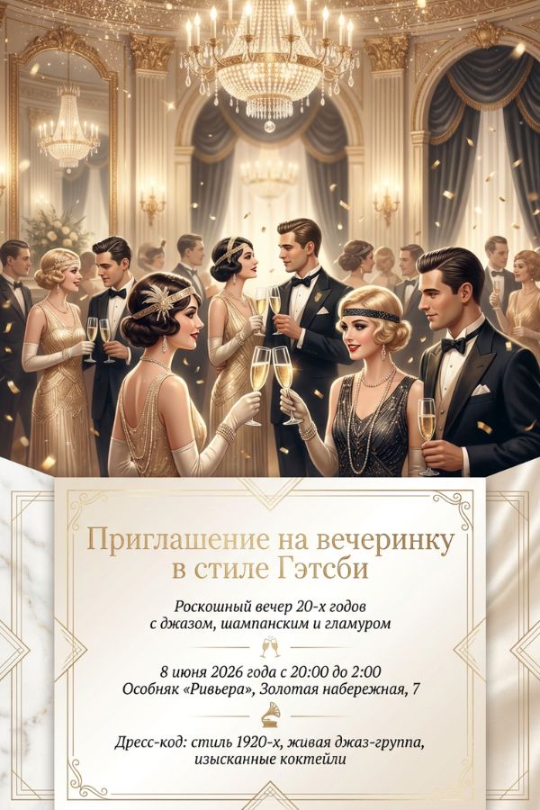 Приглашение В стиле Гэтсби
