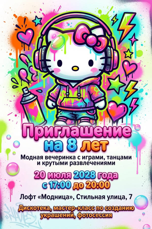 Приглашение Девочке 8 лет