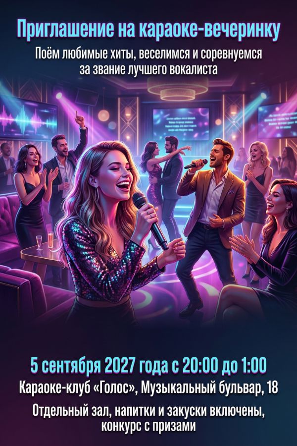 Приглашение Караоке