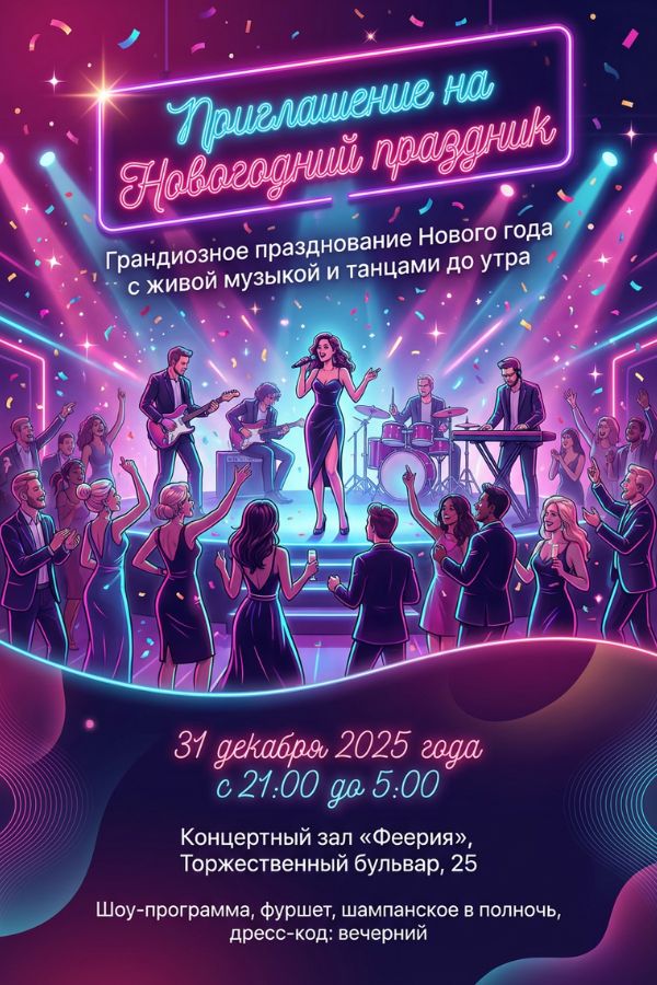 Приглашение Новогодний праздник