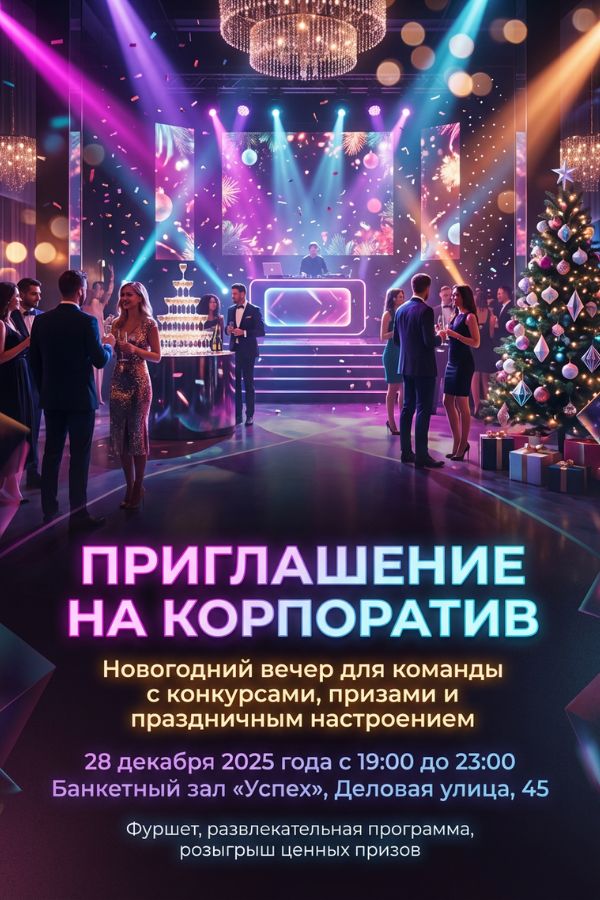 Приглашение Новогодний корпоратив