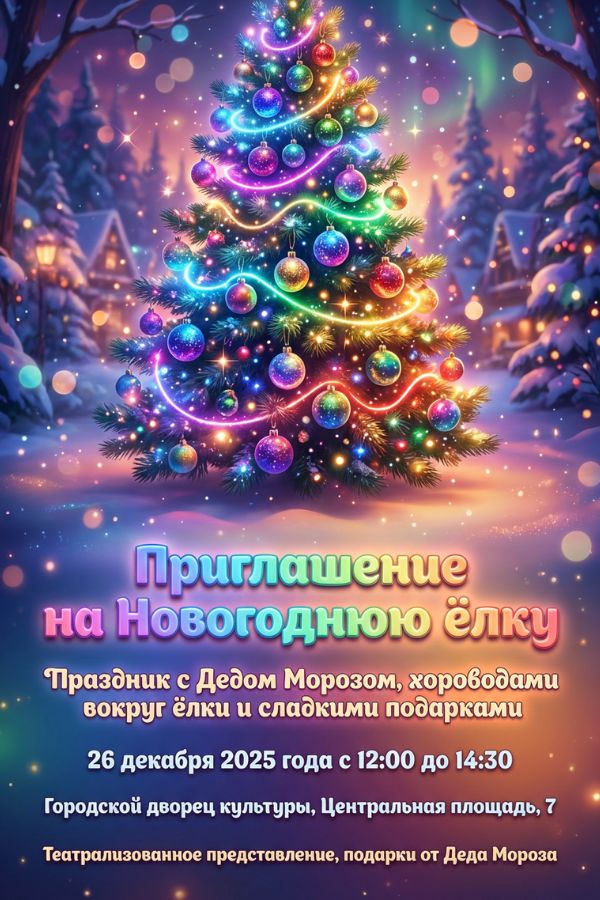 Приглашение Новогодняя ёлка