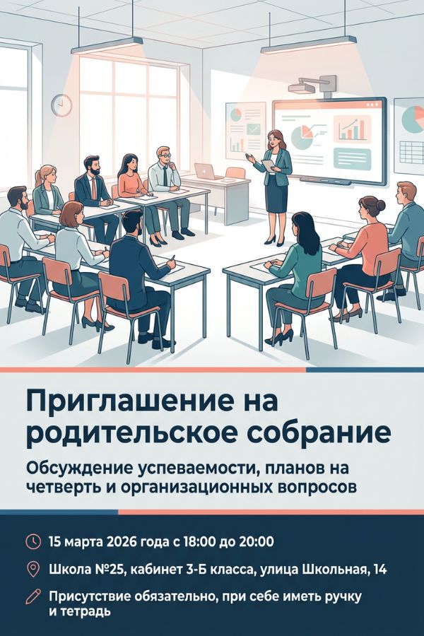 Приглашение Родительское собрание