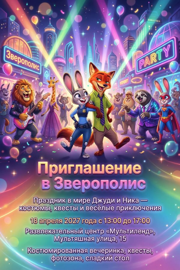 Приглашение Зверополис