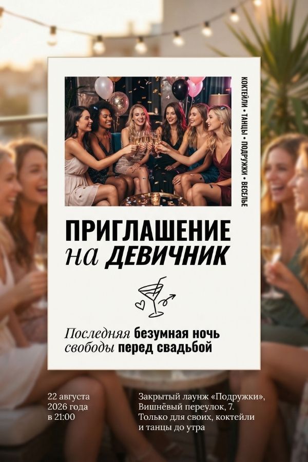 Приглашение на девичник