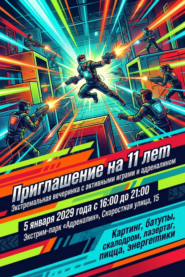 Приглашение мальчику на 11 лет