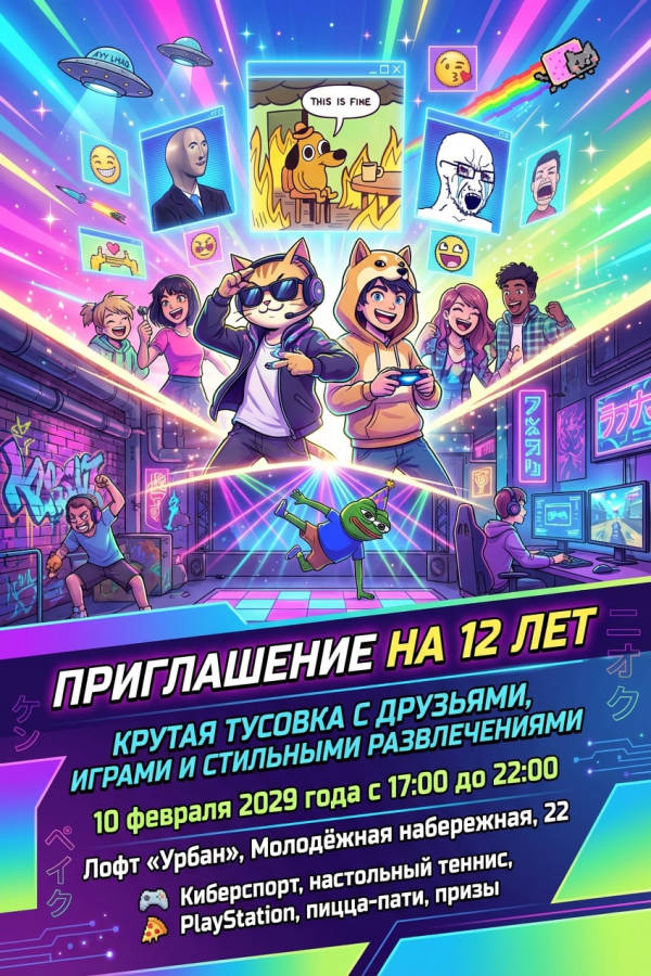 Приглашение мальчику на 12 лет