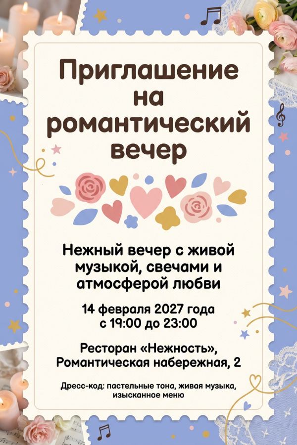 Приглашение в нежных тонах