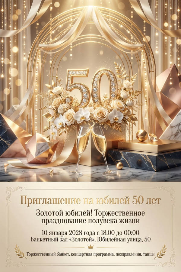 Приглашение на юбилей 50 лет