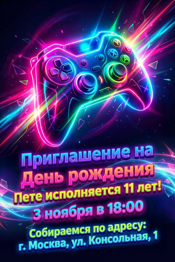 Приглашение для геймера