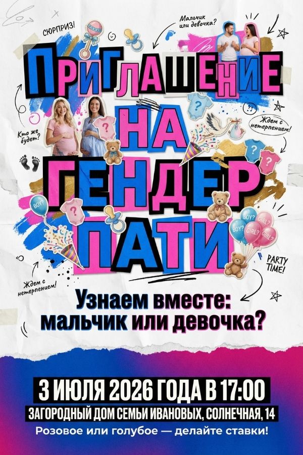 Приглашение на гендер-пати