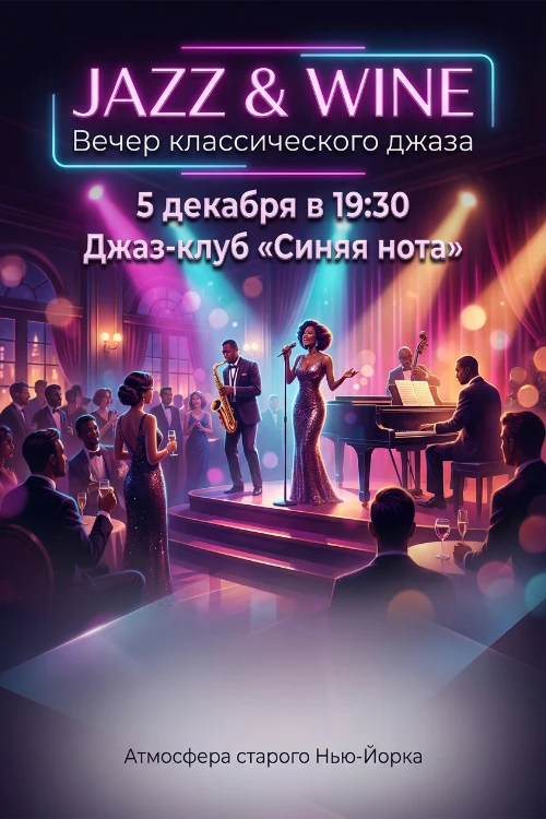 Приглашение на джазовый вечер
