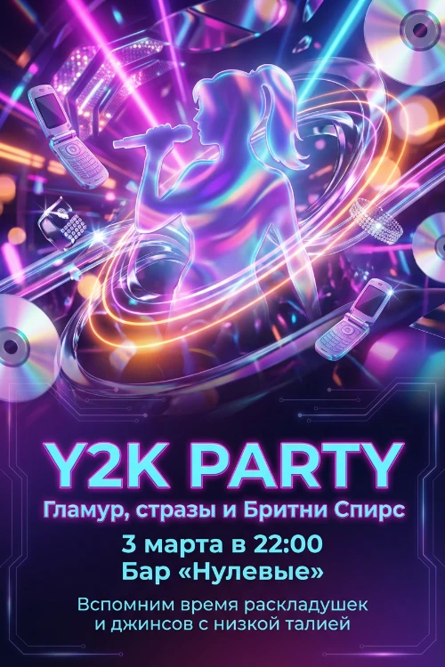 Приглашение на вечеринку в стиле 70-х