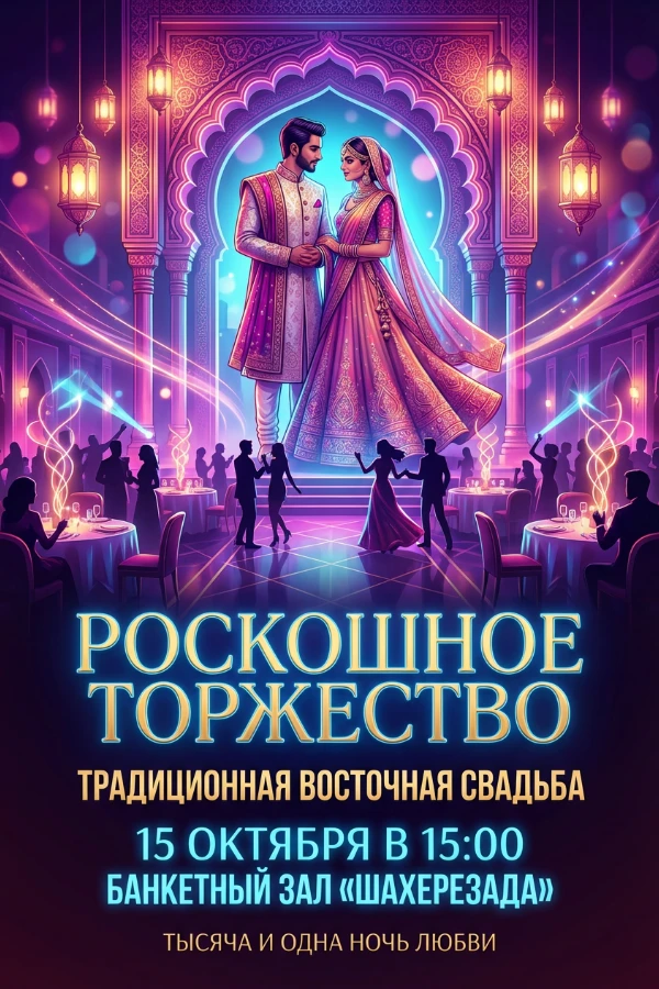 Приглашение на восточную свадьбу