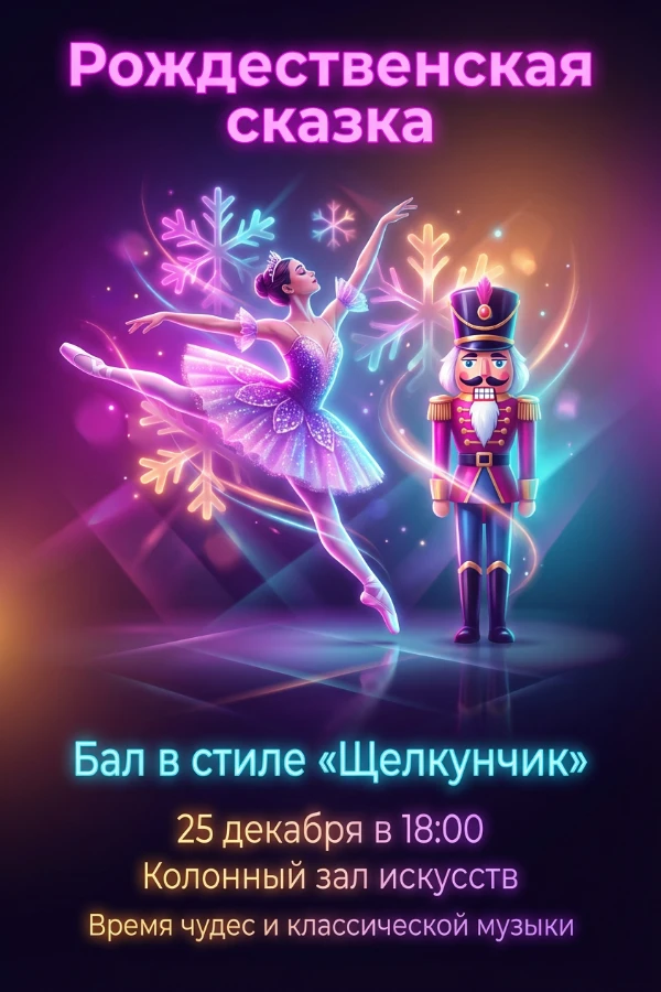 Приглашение в стиле Балет Щелкунчик