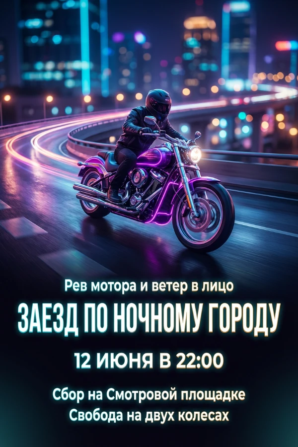 Приглашение на мотоциклетную прогулку