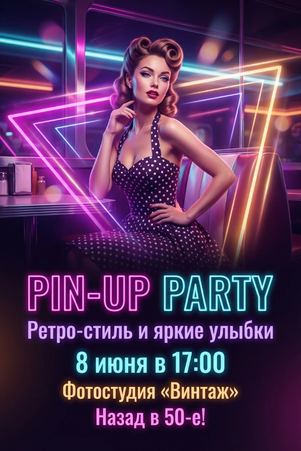 Приглашение в стиле пин-ап