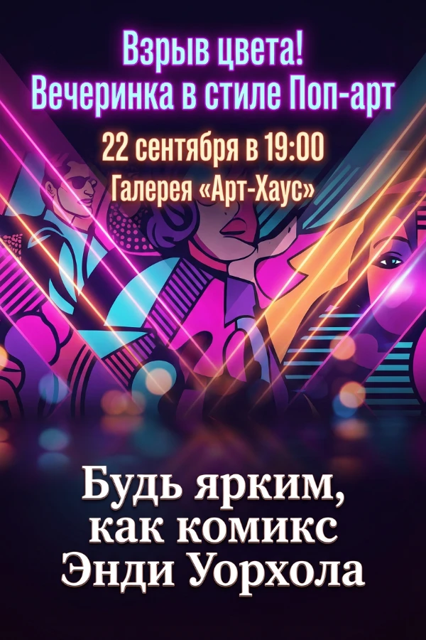 Приглашение в стиле поп-арт