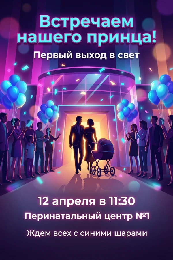 Приглашение на выписку из роддома для мальчика