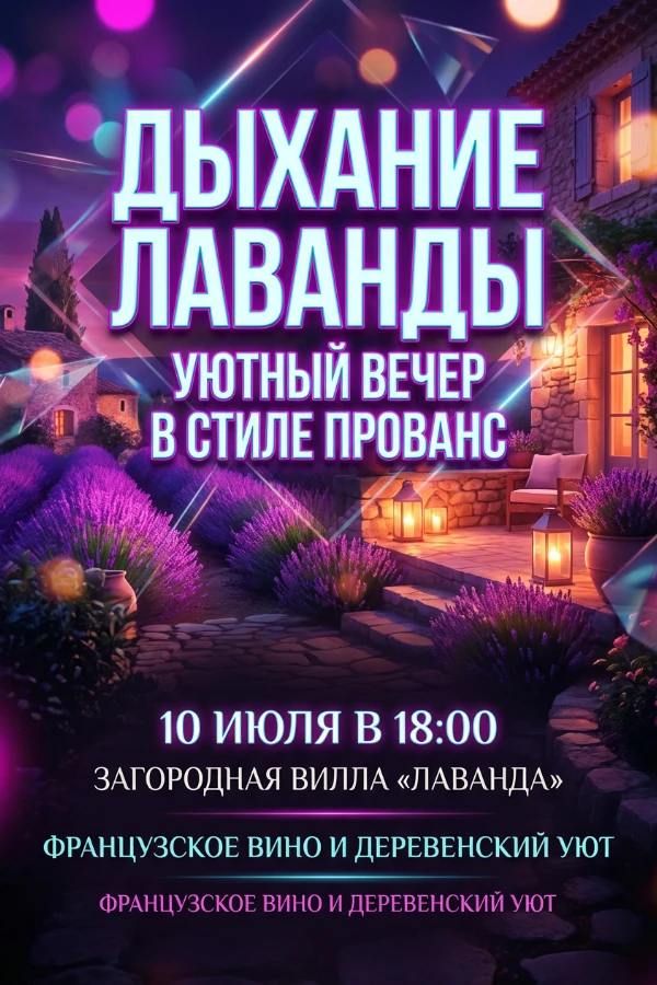 Приглашение в стиле прованс