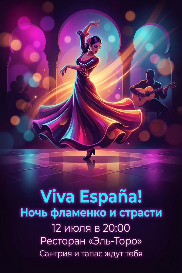 Приглашение в испанском стиле