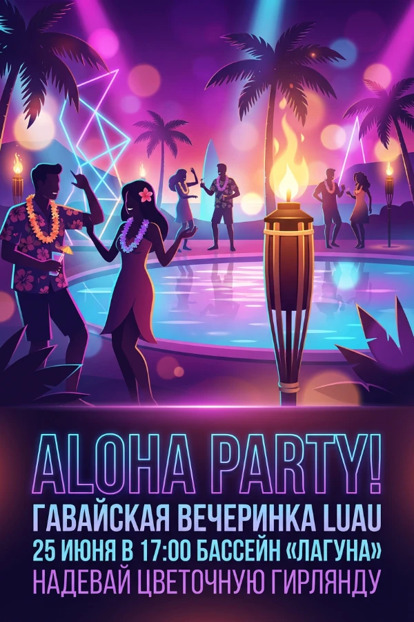 Приглашение в гавайском стиле