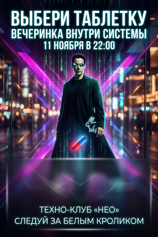 Приглашение в стиле Матрица