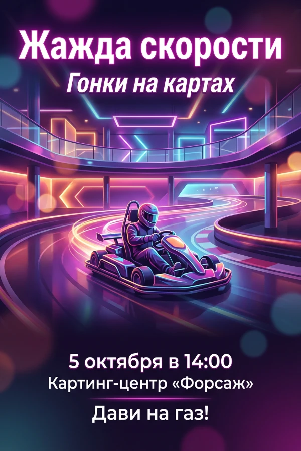 Приглашение на картинг