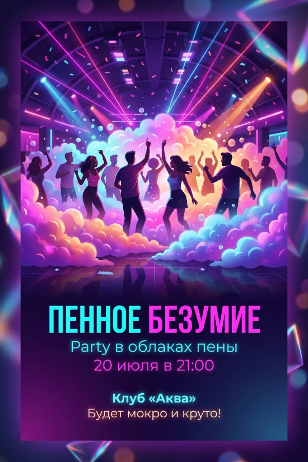 Приглашение на пенную вечеринку