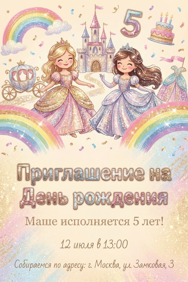 Приглашение с принцессами