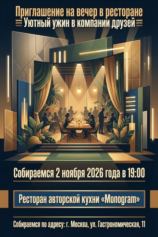 Приглашение в ресторан