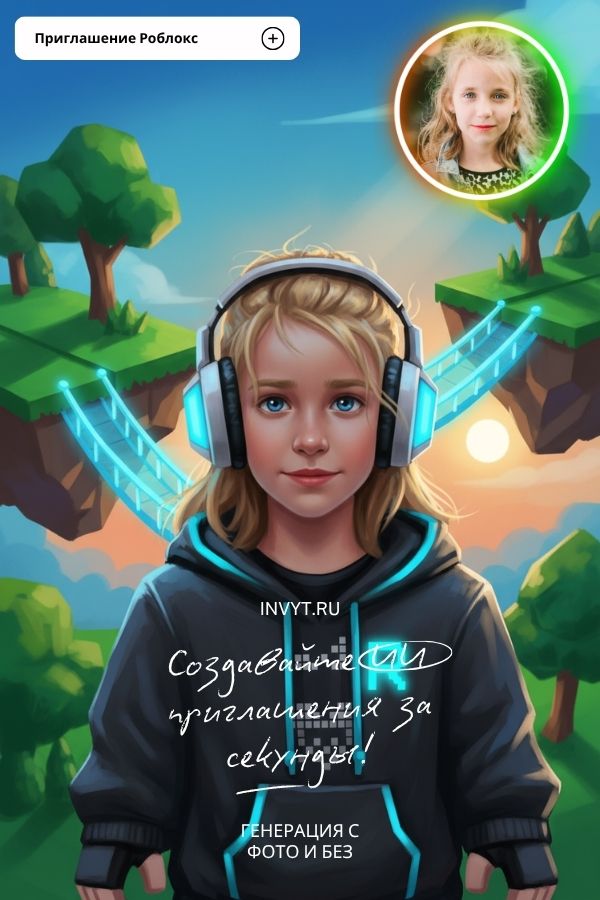 Приглашение в стиле Роблокс