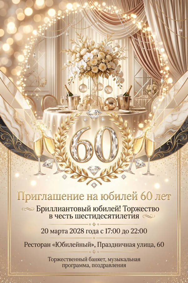 Приглашение на юбилей 60 лет