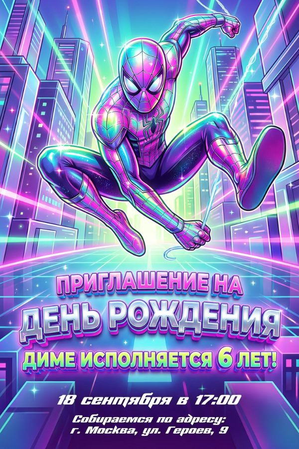 Приглашение с Человеком-пауком
