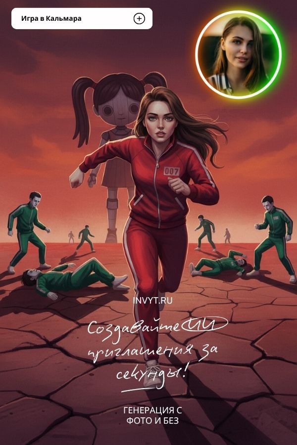 Приглашение в стиле «Игры в кальмара»