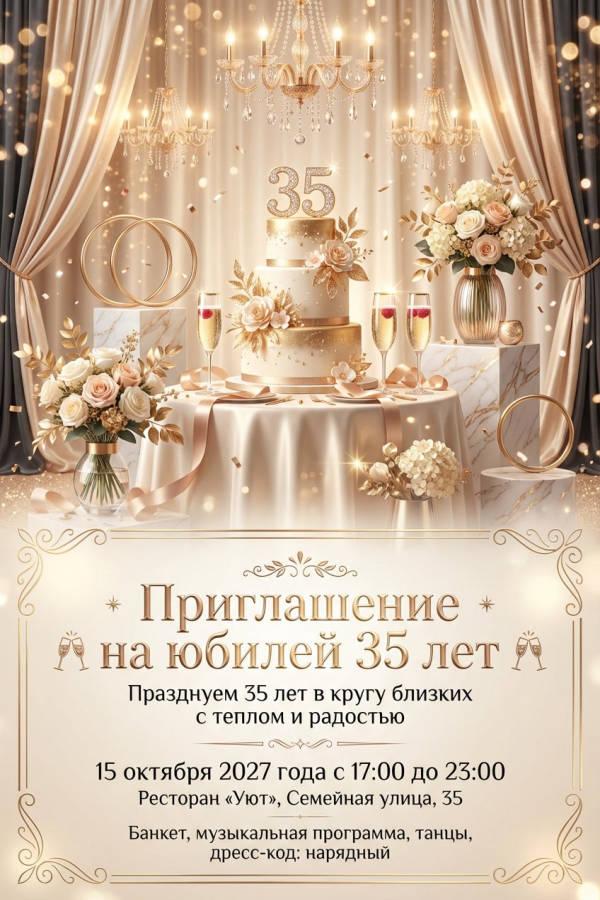 Приглашение на юбилей 35 лет
