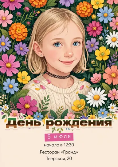 Портрет среди полевых цветов