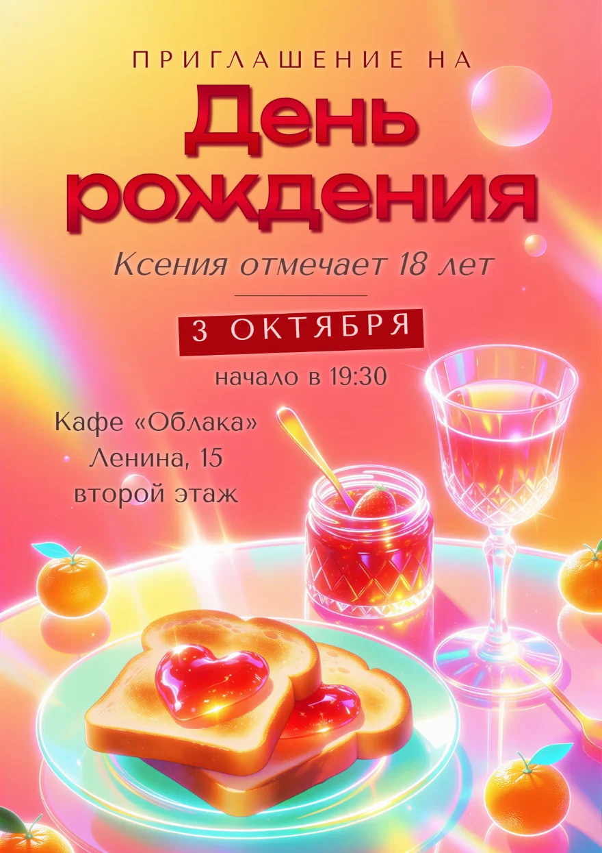 Тосты с джемом и бокал