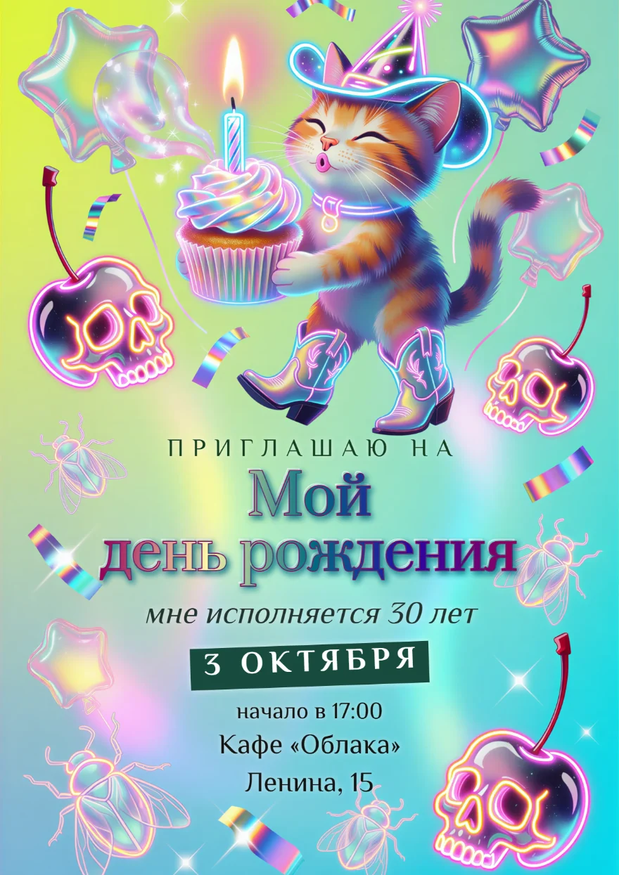 Котёнок с праздничным капкейком