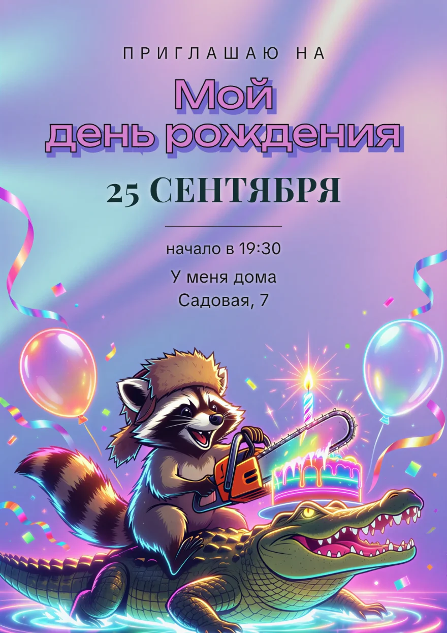 Енот с бензопилой