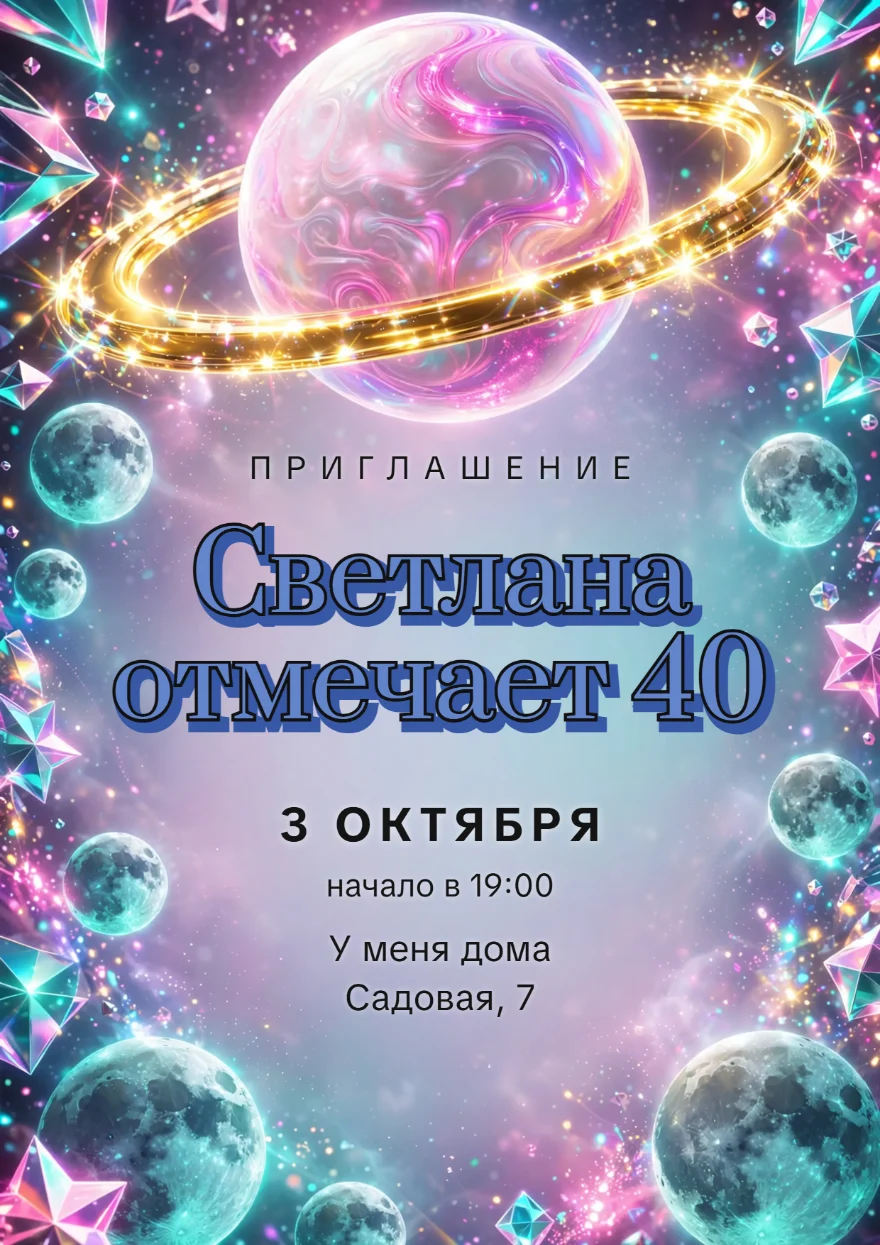 Сатурн с золотыми кольцами