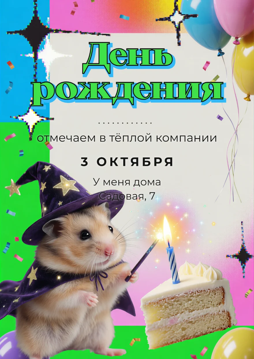Хомяк в звёздном колпаке