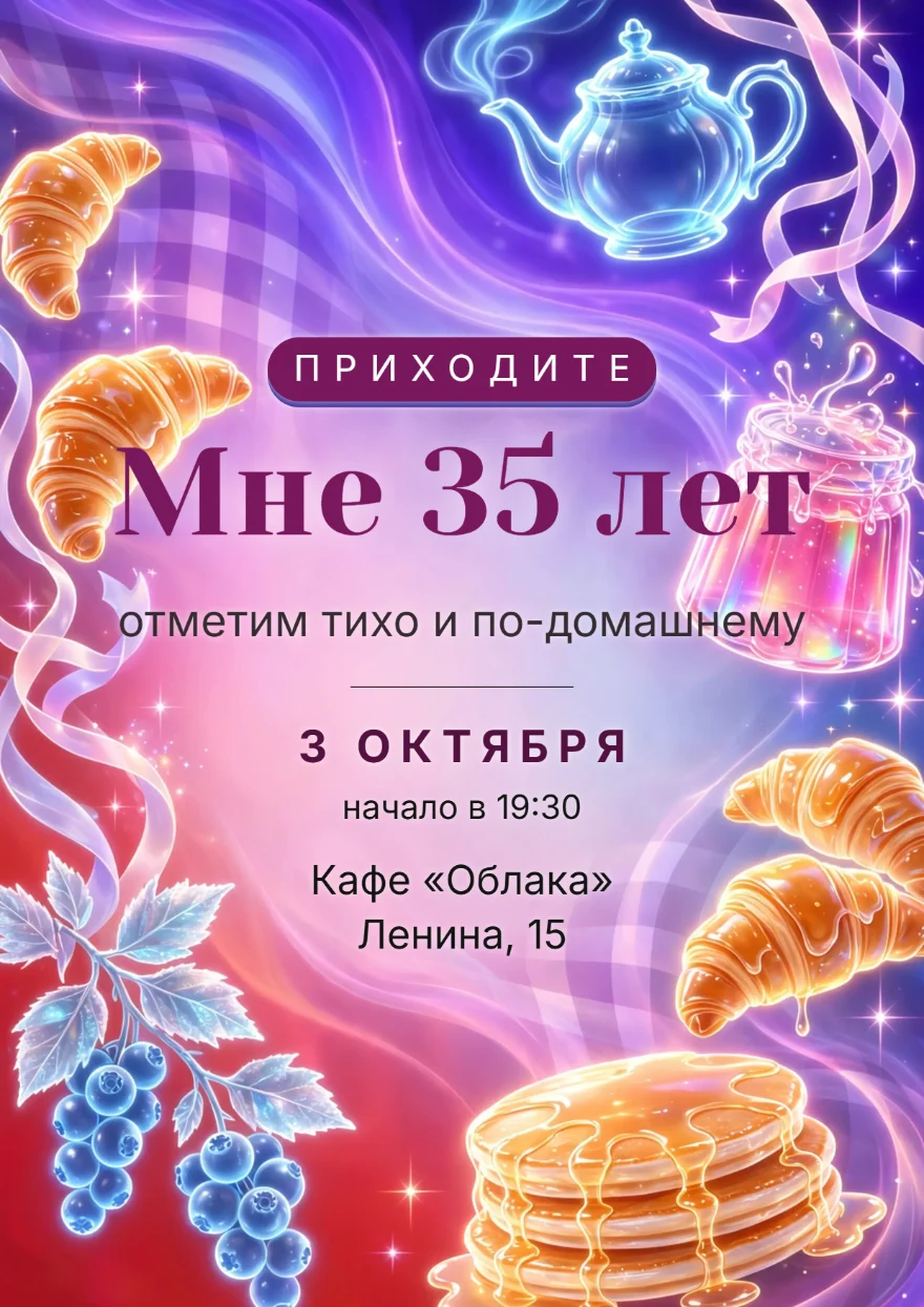 Круассаны в неоновом сиянии