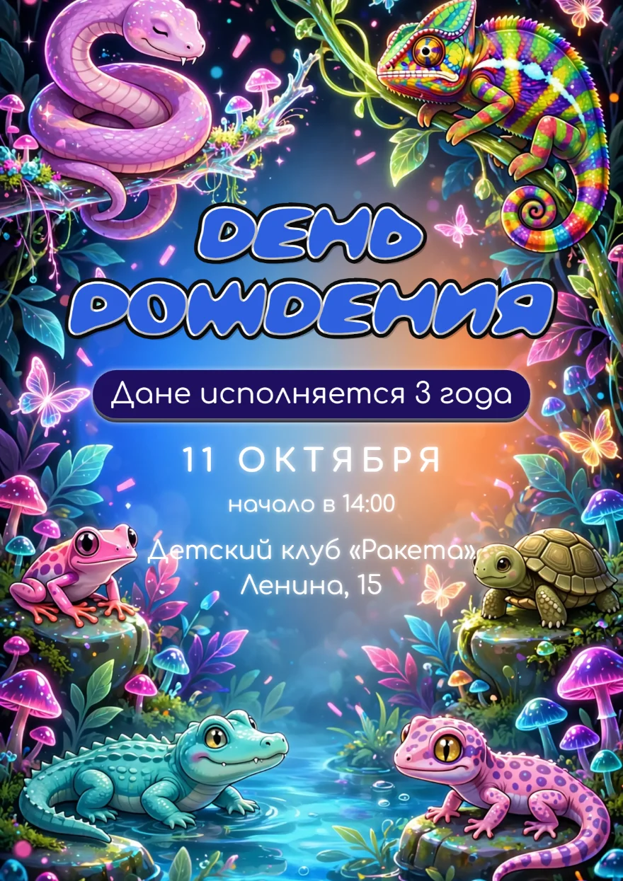Хамелеон в светящихся джунглях