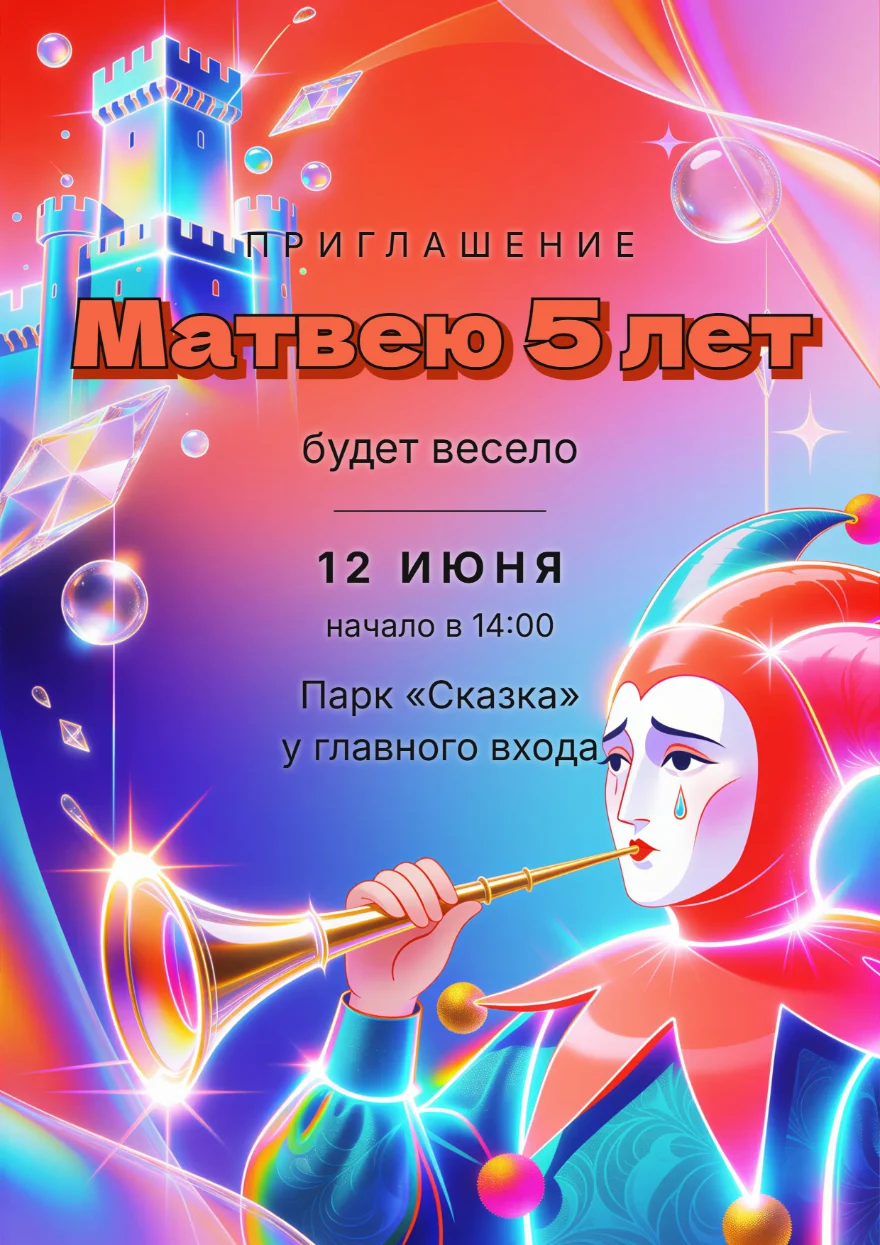 Арлекин с золотой трубой