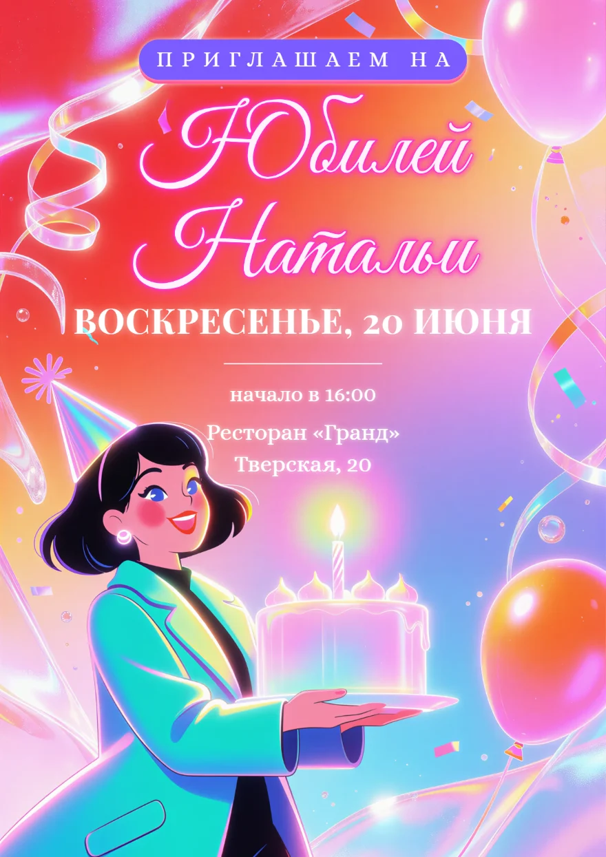 Именинница с праздничным тортом